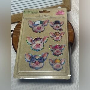 Cute Pig Stickers with Accessories